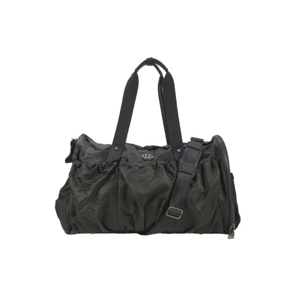 Lululemon Womens Adjustable Strap Zipper Closure Duffle Shoulder Handbag Black